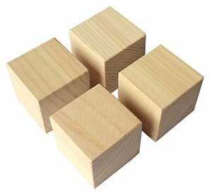 kicoriya 国産 ヒノキ 板 工作材料 DIY 端材 檜 サイコロ型 角材 4個セット インシュレーターにも