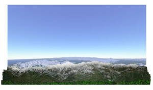 鉄道ジオラマ背景用山岳模型　　剱立山連峰　北陸新幹線　剱岳　立山　　鉄道レイアウトの背景に最適 背景画像データ付き　