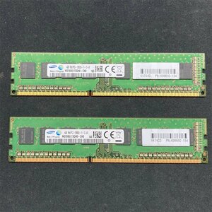 DDR3 PC3-12800U 4GB×2 2枚セット 8GB 動作確認済 ★ SAMSUNG M378B5173***-*** 4GB 1R×8 片面チップ #866-K