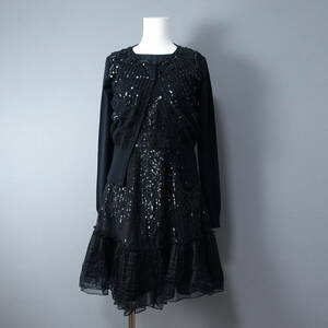 ☆美品☆RED VALENTINO/レッドヴァレンチノ/ヴァレンティノ/USA　S/ドレス/スパンコールアンサンブル/ブラック/黒/ジャケット/ワンピース