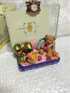 テディベア　ガラスフォトフレーム 写真立て 熊 クマ フルーツ　新品　デコレーション　立体 くま　ベアー　Teddy Bear GLASS Photo Frame