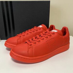 ☆未使用 アディダス × ラフシモンズ 別注 スタンスミス レザー スニーカー 赤 23.5cm コラボ adidas RAF SIMONS STAN SMITH