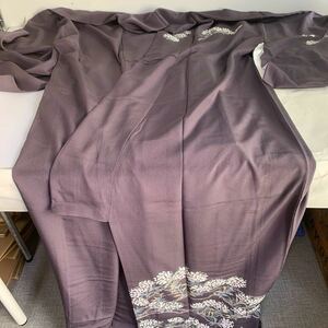 着物 加賀友禅 訪問着 紫 手描き 白木の花 和装 