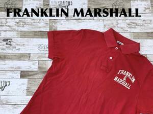 ☆送料無料☆ FRANKLIN MARSHALL フランクリンマーシャル 古着 イタリア製 半袖 ポロシャツ メンズ M レッド トップス 中古 即決