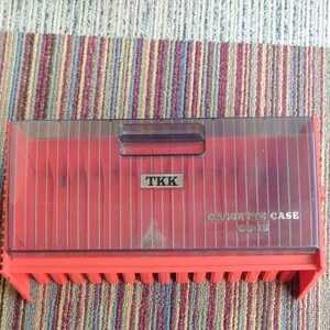 カセットテープ収納ケース　CC-15　TKK　プラスチック　昭和レトロ　当時物　レッド　赤