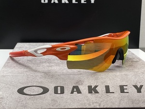 偏光★OAKLEYオークリー RADARLOCK PATHレーダーロックパス オレンジ×ホワイト白/FIRE POLARIZEDミラー USA製サングラス ケース付