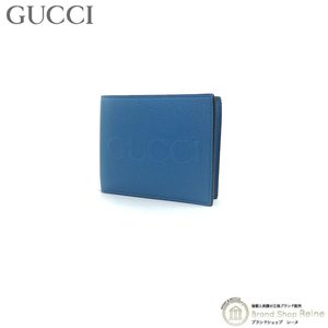 グッチ （GUCCI） ロゴ コインウォレット 二つ折り 財布 658681 ブルー メンズ（未使用品）中古