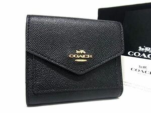 1円 ■極美品■ COACH コーチ 58298 レザー 三つ折り 財布 ウォレット 小銭入れ 札入れ レディース ブラウン系 AV9805