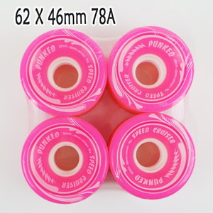 YOCAHER PUNKED SPEED CRUISER LONGBOARD WHEEL 62×46mm 78a SOLID PINK スケートボード ウィール white[返品、交換不可]