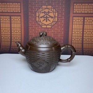 【典藏*紫砂製*五谷豐登】茶壺 煎茶道具 稀少 中国古美術 容量：300cc