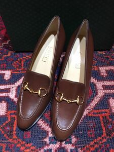 新品未使用GUCCI LEATHER HORSE BIT HEEL PUMPS MADE IN ITALY/グッチレザーホースビットヒールパンプス