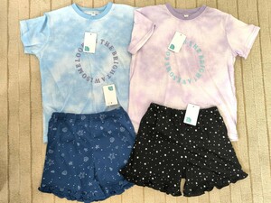 ☆未使用！ 半袖Tシャツ ショートパンツ 130cm☆女の子用 ☆4枚セット 西松屋☆トップス ボトムス