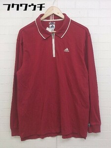 ◇ adidas アディダス 長袖 トレーナー カットソー サイズO レッド メンズ