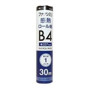 まとめ得 MCO 各メーカー共用タイプ FAX用感熱ロール紙 30m巻 1インチ芯 1本入り FXK30B1-1 x [4個] /l