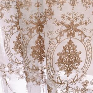 トルコ刺繍 ベージュ 高級 レース カーテン 2枚セット のれん ミラー