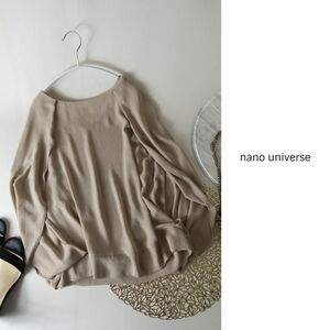 ナノ ユニバース nano universe☆洗える バックチェーン マント風ブラウス 36サイズ☆A-O 1975