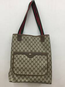 1円～　お買い得!!ヴィンテージ!!GUCCI/グッチ　GG トートバッグ GRG　オールドグッチ G×Gキャンパス PVC×レザー 