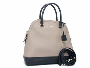 1円 ■美品■ kate spade ケイトスペード PXRU5956 レザー 2WAY クロスボディ ハンドバッグ ショルダー ピンクベージュ系 FC4716