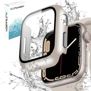 LIRUWECH Apple Watch 用 防水ケース 49mm アップルウォッチ第8/7世代 用 カバー 一体型 PC素材 全面保護 超薄型 (スターライト,49mm)