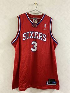 未使用品 Reebok Philadelphia 76ers アレン・アイバーソン ユニフォーム XL リーボック NBA シクサーズ Sixers Iverson ゲームシャツ