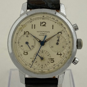 【ジャンク品】 ワックマン レア 名機 クロノグラフ 17石 インカブロック 腕時計 手巻き 【中古】