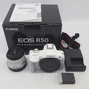 1円〜 Canon キヤノン EOS R50 RF-S 18-45mm F4.5-6.3 IS STM KIT ミラーレス一眼 ※通電確認済 現状品 カメラ 103-2619658【O商品】