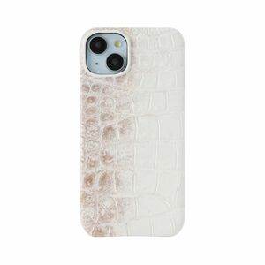 ヒマラヤ クロコダイル iPhone 15 Plus ケース カバー 高級 本革 本物 一枚革 極上の触感 クロコダイルの美しさをあなたの手に