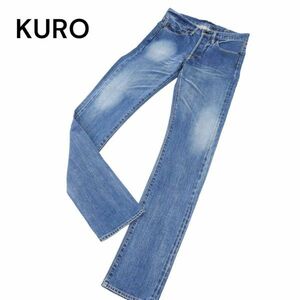 KURO クロ FIBRO 通年 USED加工★ ストレッチ スキニー デニム パンツ ジーンズ Sz.28　メンズ 日本製　C4B00683_2#R