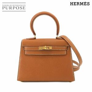 エルメス HERMES ミニケリー 2way ハンド ショルダー バッグ クシュベル エプソン ゴールド 〇Y刻印 外縫い 90222405