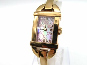 1円◆稼働◆ グッチ 6800L ピンクシェル クオーツ レディース 腕時計 L49604