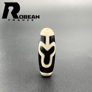 レア EU製 定価5万円★ROBEAN・チベット老玉髄・天珠★パワーストーン アクセサリー 天然石 瑪瑙 金運 お守り 約36.8*12.6mm 1004T018