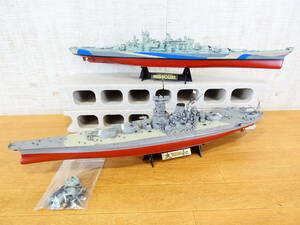 ◎ジャンク タミヤ プラモデル 戦艦模型 日本海軍戦艦 大和＆アメリカ海軍戦艦 BB-63 ミズーリ ２艦セット 1/350 スタンド付き ＠140(4)