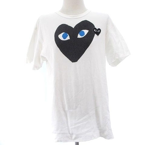 プレイコムデギャルソン PLAY COMME des GARCONS Tシャツ カットソー 半袖 ハート プリント ホワイト 白 M レディース