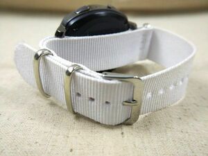 ナイロン製ミリタリーストラップ 布ベルト natoタイプ 腕時計 ホワイト 20mm