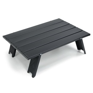 折り畳み式テーブル 四つ脚型 ロールテーブル 屋外用 キャンプ バーベキュー [ ブラック&ブラック ]