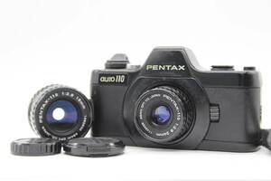 【返品保証】 ペンタックス Pentax auto110 ブラック pentax-110 18mm 24mm F2.8 ボディレンズセット s246