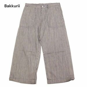 45R 45rpm フォーティーファイブ 【Bakkurii】 通年 ヒッコリー ストライプ★ ワイド デニム パンツ ジーンズ Sz.3　メンズ　I4B00263_2#R