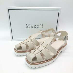 ◇ ◎ ●美品● Mazell マゼル アンクルストラップ きれカジ 夏コーデ グルカサンダル サイズ37 ベージュ レディース E