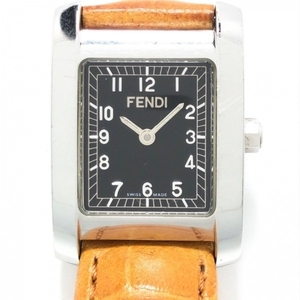 FENDI(フェンディ) 腕時計 - 7000L レディース 型押し加工 黒