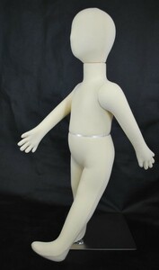 子供マネキン 軟体トルソー 布張りボディ JF-CH04T+BASE-NEW 関節可動靴履き可3～4歳児