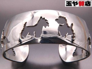 エルメス 美品 ドッグ 犬 モチーフ バングル ブレスレット SV925 シルバー