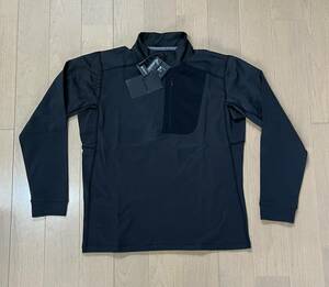 新品4298　高級アウトドアOEM工場直販品　温暖時期用薄手ベースレイヤー　胸ポケット　黒M