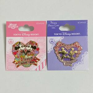 【極美品】東京ディズニーリゾート Sweet Love ミッキー ミニー ピンバッジ 2個セット