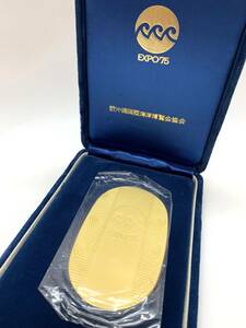 送料無料 EXPO75　沖縄国際海洋博覧会 公式小判型メダル K24 純金 昭和50年 90g 店舗受け取り可