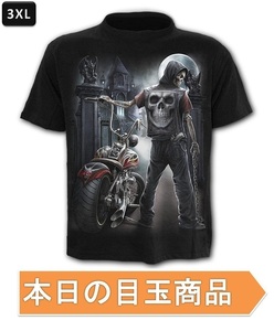 今日の目玉 ☆ 丸首 3D 半袖 Tシャツ【336】カラーB 3XLサイズ トップス お洒落 シンプル 春夏