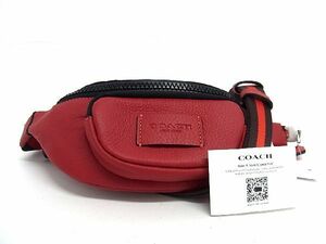 1円 ■新品■未使用■ COACH コーチ CE650 レザー ウエストポーチ ウエストバッグ ボディバッグ メンズ レッド系 BG1408