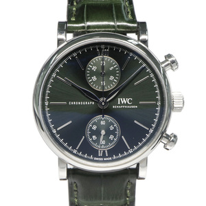 【名古屋】IWC ポートフィノ・クロノグラフ39 IW391405 SS レザー グリーン 自動巻 メンズ腕時計 男