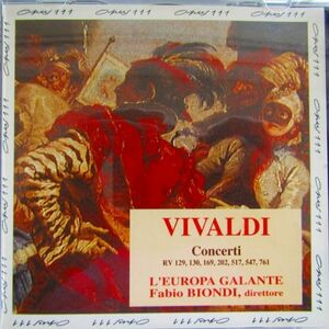 【OPUS111】ビオンディ＆エウローパ・ガランテ「ヴィヴァルディ：弦楽器のための協奏曲集Ⅰ」1990年