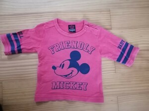 BABYDOLL　ベビードール　80 半袖Ｔシャツ　ミッキー　七分袖　五分袖 半袖 キッズ 子供服 女の子　男の子　ベビー服 クラウン 赤 男女兼用