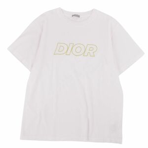 美品 ディオールオム DIOR HOMME 23AW Tシャツ カットソー 半袖 ショートスリーブ ロゴ トップス メンズ XL ホワイト cf03oe-rm11f09269